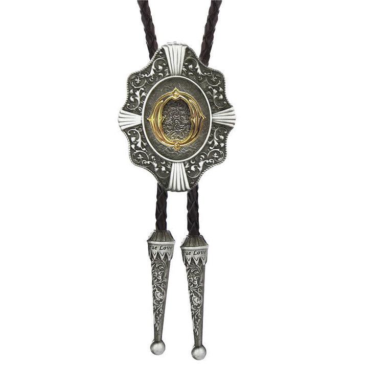 Bolo-Krawatte mit aufwendigem Filigranmuster und den Anfangsbuchstaben A bis Z - Silber - O - image 15