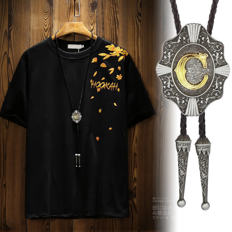 Bolo-Krawatte mit aufwendigem Filigranmuster und den Anfangsbuchstaben A bis Z - image 1