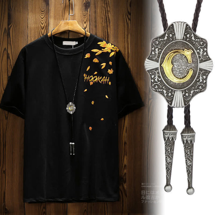 Bolo-Krawatte mit aufwendigem Filigranmuster und den Anfangsbuchstaben A bis Z - image 1