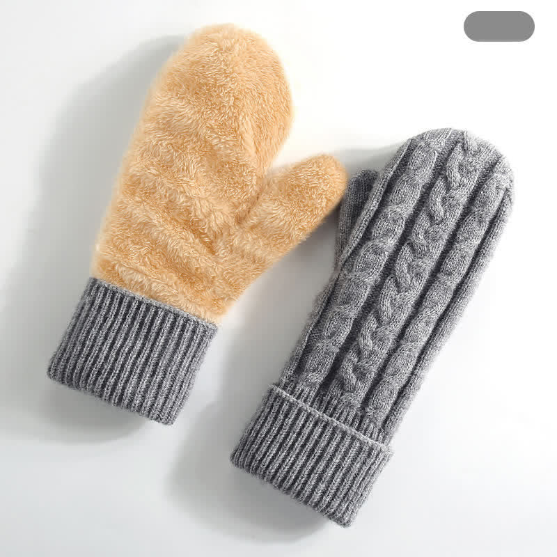 Fleecegefütterte, gestrickte Handschuhe für kaltes Wetter - Grau - Stil Nr. 3 - image 10