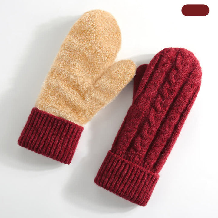Fleecegefütterte, gestrickte Handschuhe für kaltes Wetter - Rot - Stil Nr. 3 - image 22