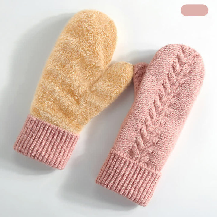 Fleecegefütterte, gestrickte Handschuhe für kaltes Wetter - Rosa - Stil Nr. 2 - image 24