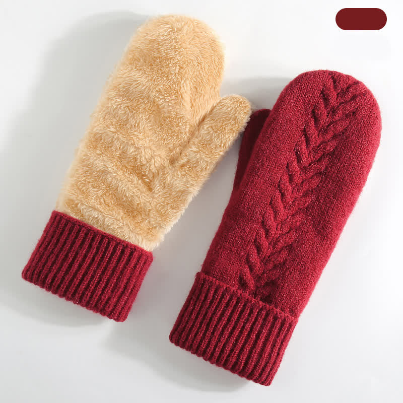 Fleecegefütterte, gestrickte Handschuhe für kaltes Wetter - Rot - Stil Nr. 2 - image 21