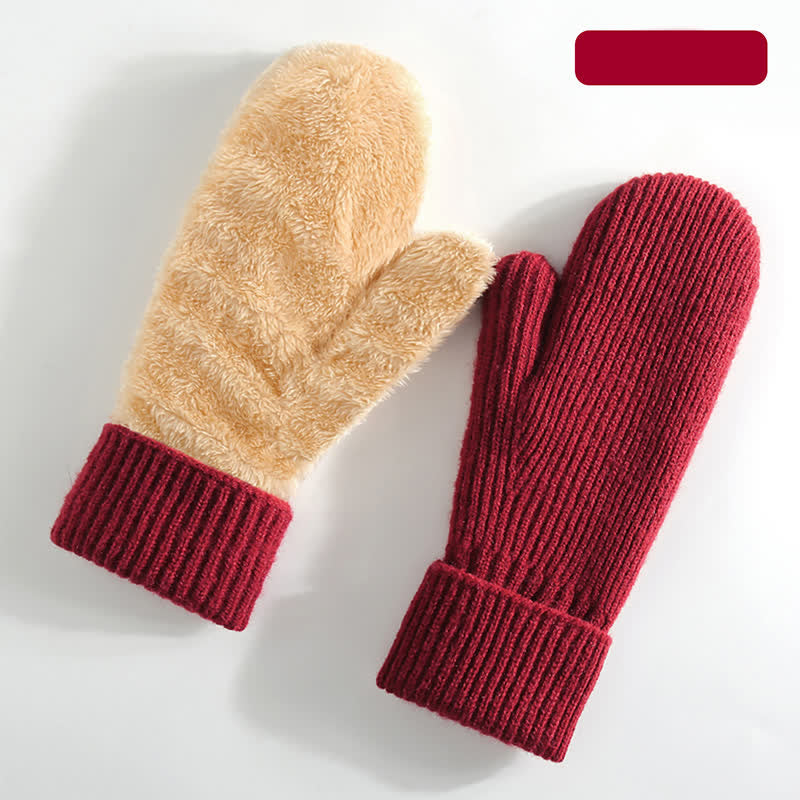 Fleecegefütterte, gestrickte Handschuhe für kaltes Wetter - Rot - Stil Nr. 1 - image 20