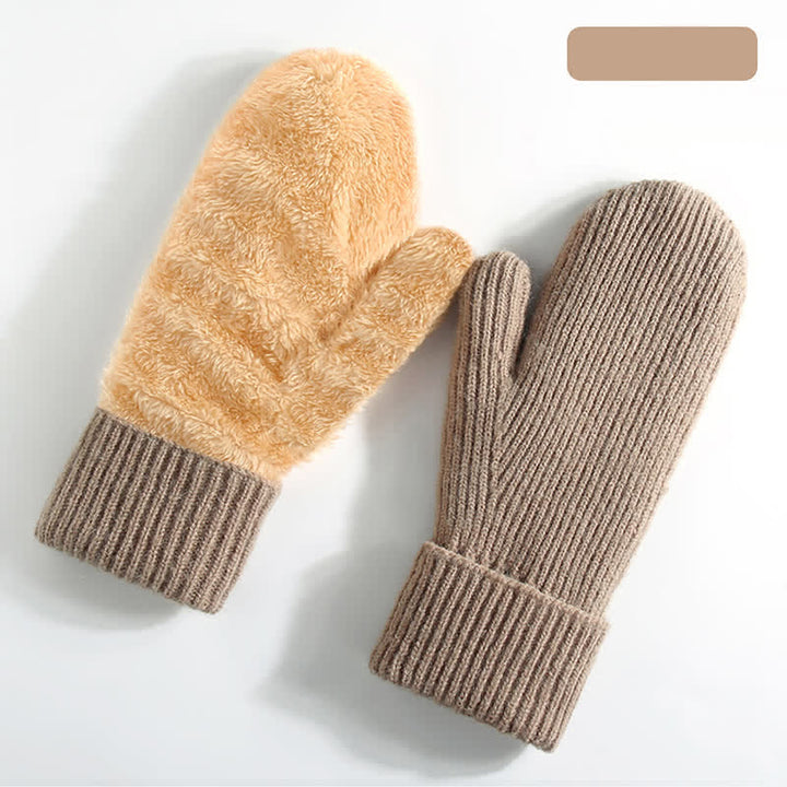 Fleecegefütterte, gestrickte Handschuhe für kaltes Wetter - Khaki - Stil Nr. 1 - image 14