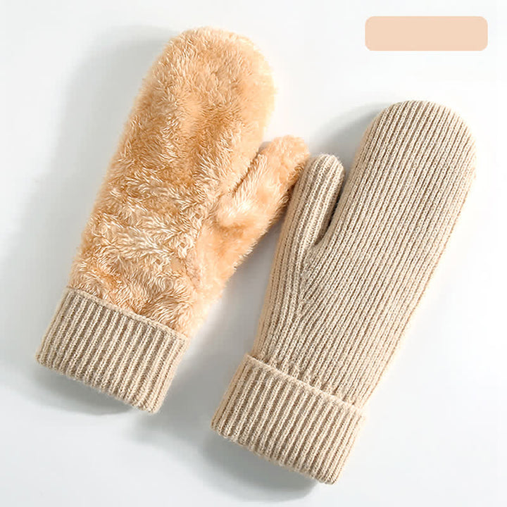 Fleecegefütterte, gestrickte Handschuhe für kaltes Wetter - Beige - Stil Nr. 1 - image 11