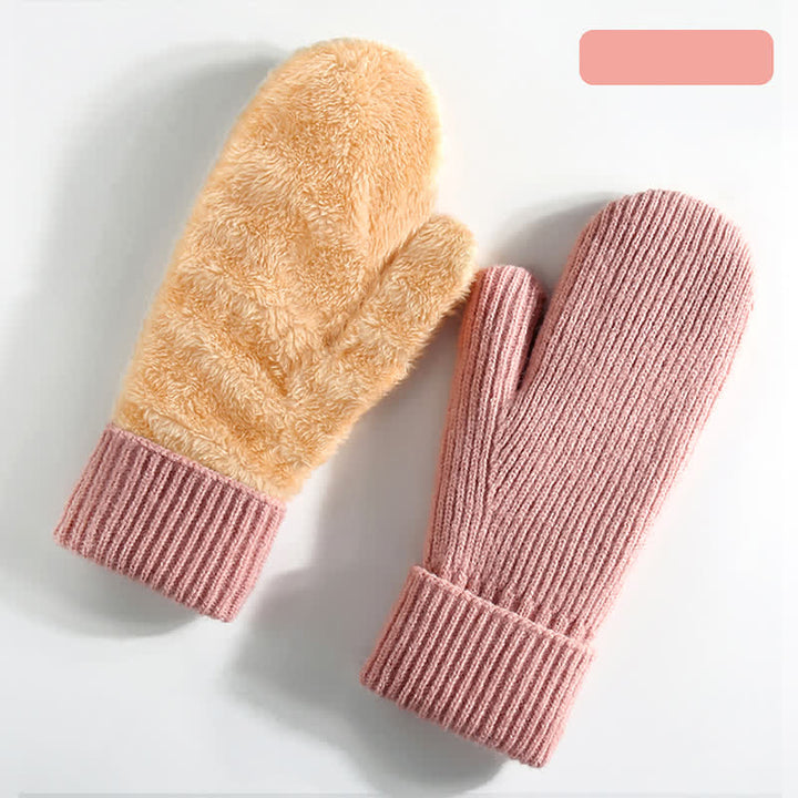 Fleecegefütterte, gestrickte Handschuhe für kaltes Wetter - Rosa - Stil Nr. 1 - image 23