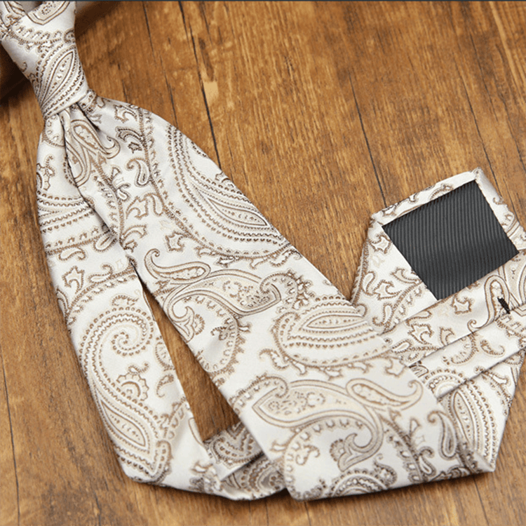 Elegante Herren-Retro-Krawatte mit Cashew-Muster - Weiß - image 1