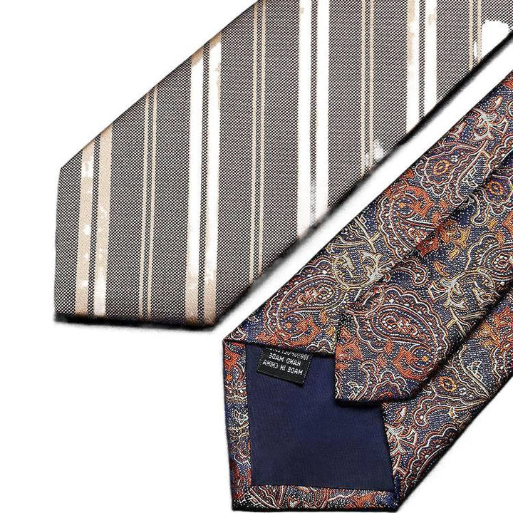 Elegante, champagnerfarbene Herrenkrawatte mit Reißverschluss, vorgebunden - image 2