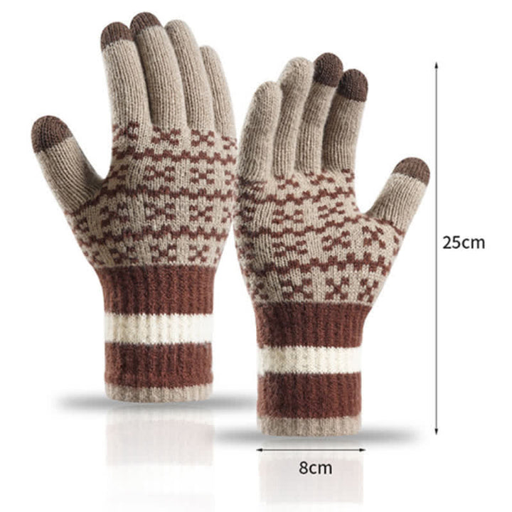 Elegante Strickhandschuhe im Ethno-Stil mit geometrischem Muster - image 6