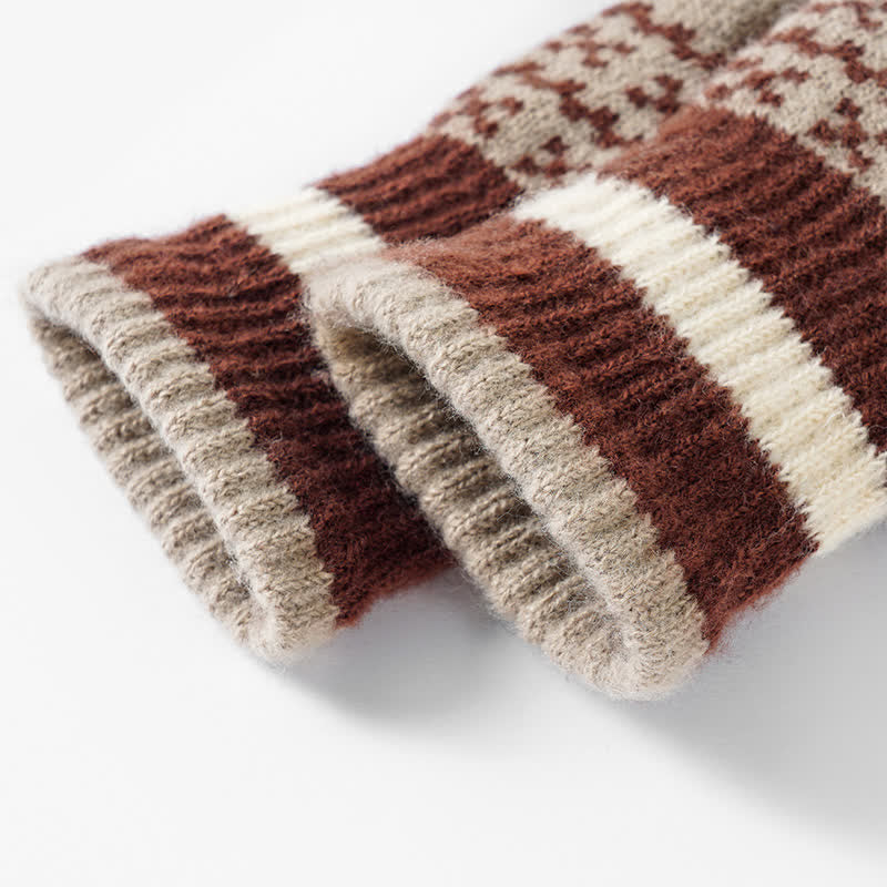 Elegante Strickhandschuhe im Ethno-Stil mit geometrischem Muster - image 4