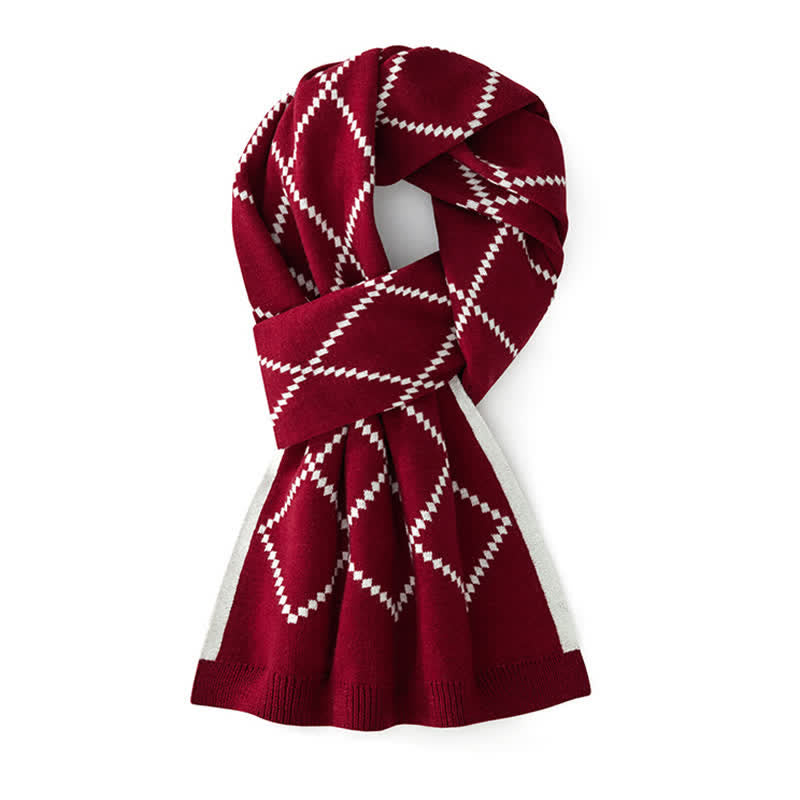 Eleganter Business-Schal für Herren mit Rautenmuster - Rot - image 3