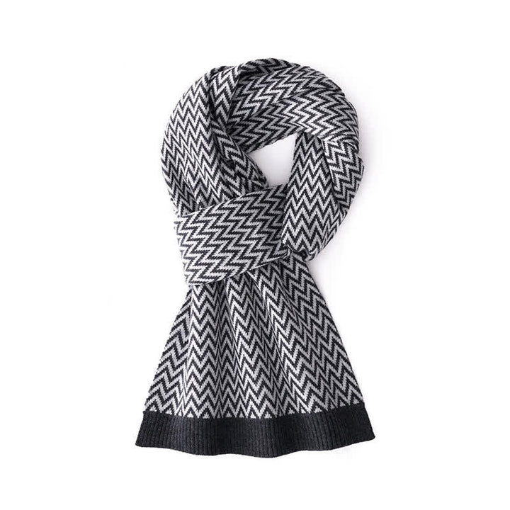 Eleganter Business-Schal mit Chevron-Muster für Herren - Schwarz - image 2