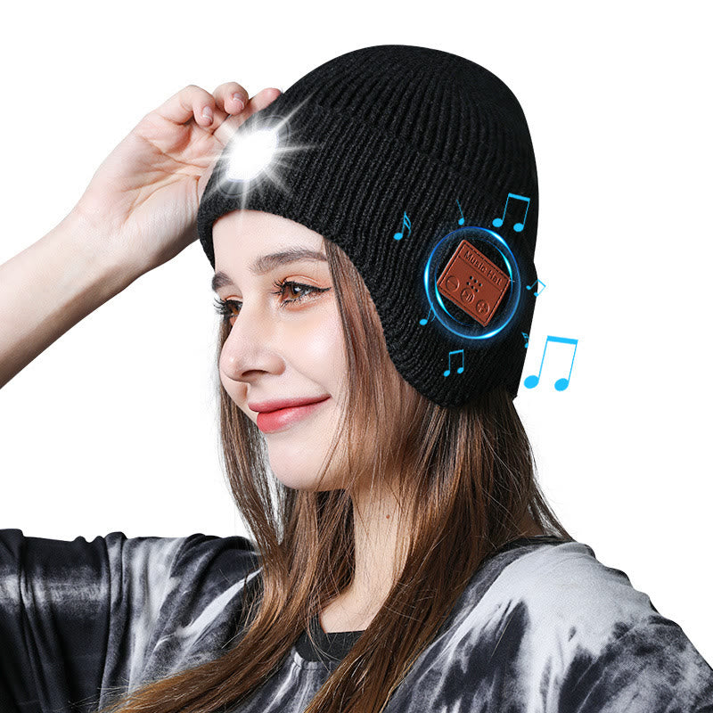 Winterliche Bluetooth-Musik-Beleuchtung Strickmütze mit abnehmbarem - image 1
