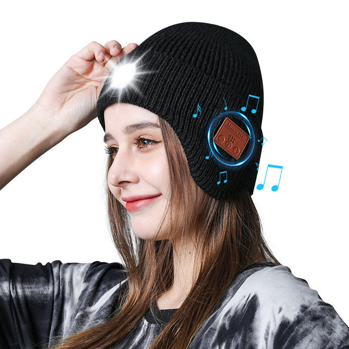 Winterliche Bluetooth-Musik-Beleuchtung Strickmütze mit abnehmbarem - image 1