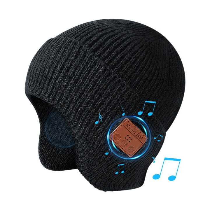 Winterliche Bluetooth-Musik-Beleuchtung Strickmütze mit abnehmbarem - Schwarz - Bluetooth - M (22"-22 7/8") - image 8