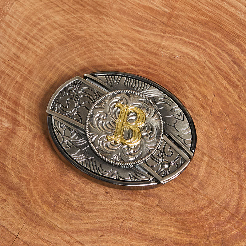 Zweifarbiger Ledergürtel mit Initialen, versteckter Messerschnalle zum Selbermachen - image 3