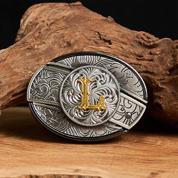 Zweifarbiger Ledergürtel mit Initialen, versteckter Messerschnalle zum Selbermachen - L - Ohne Gürtel - image 18