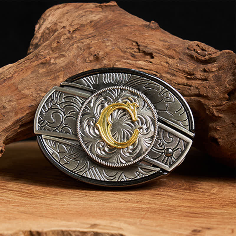 Zweifarbiger Ledergürtel mit Initialen, versteckter Messerschnalle zum Selbermachen - C - Ohne Gürtel - image 9