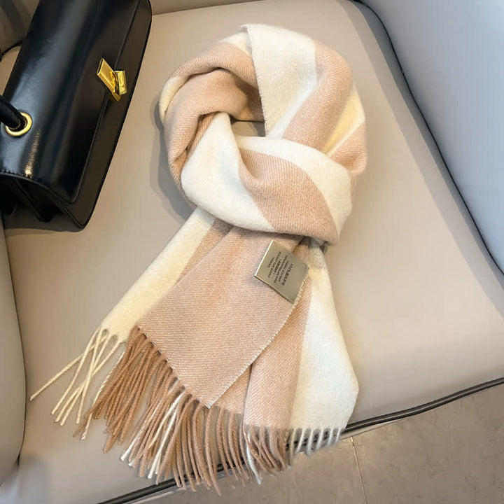 Unisex-Schal aus warmer Wolle mit Karomuster und Quasten - #28 - image 32