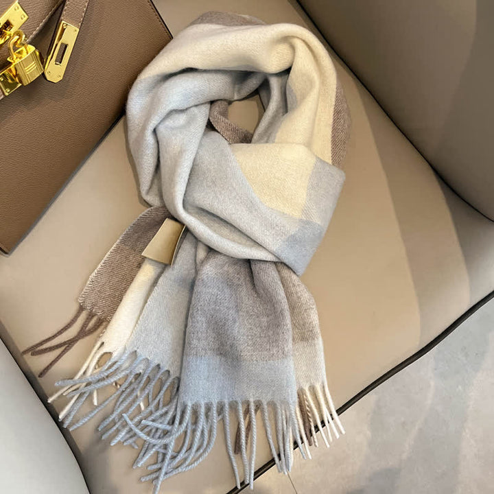 Unisex-Schal aus warmer Wolle mit Karomuster und Quasten - #16 - image 20