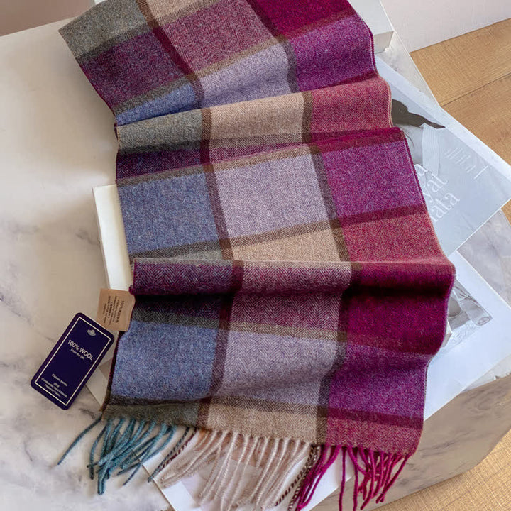 Unisex-Schal aus warmer Wolle mit Karomuster und Quasten - #36 - image 40