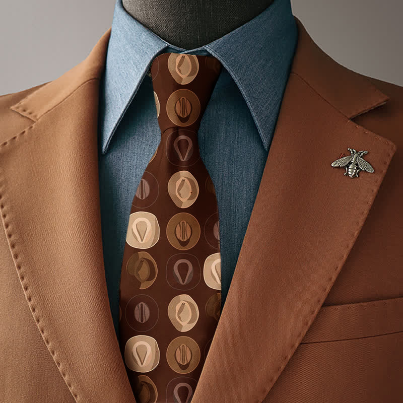 Kreative Herren-Krawatte mit braunem Cowboyhut-Print - Krawatte - image 0