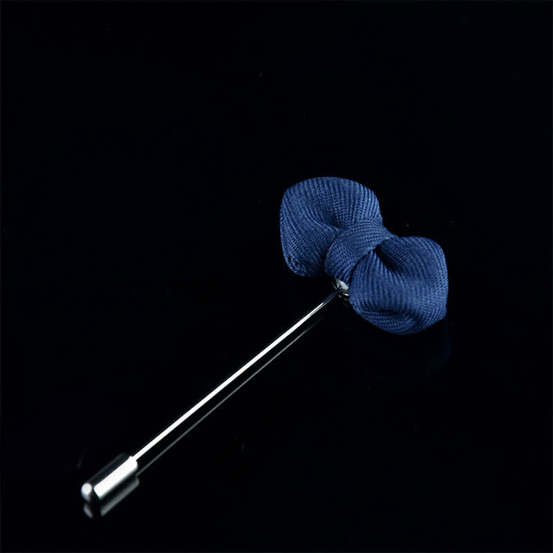 Stoff-Anstecknadel in Form einer spitzen Fliege für Herrenhochzeiten - Marine - image 12