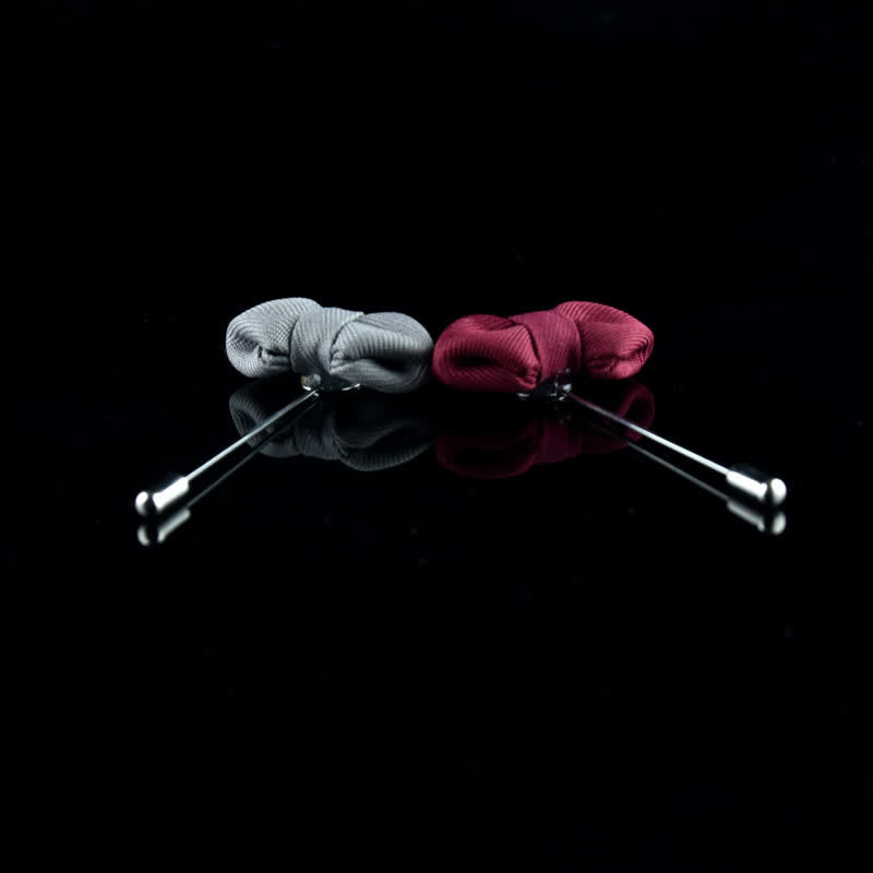 Stoff-Anstecknadel in Form einer spitzen Fliege für Herrenhochzeiten - image 5