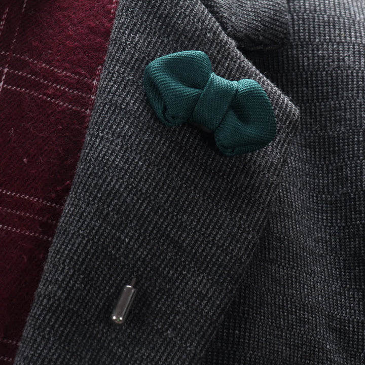 Stoff-Anstecknadel in Form einer spitzen Fliege für Herrenhochzeiten - Dunkelgrün - image 0