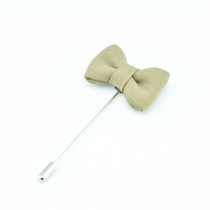 Ansteckblume für Herren zur Hochzeit, Fliege-förmig, Stoff-Reversnadel - Khaki - image 19