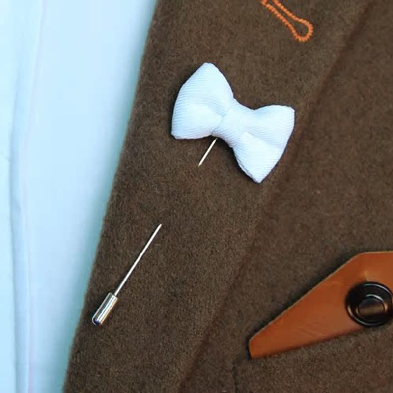 Ansteckblume für Herren zur Hochzeit, Fliege-förmig, Stoff-Reversnadel - image 11