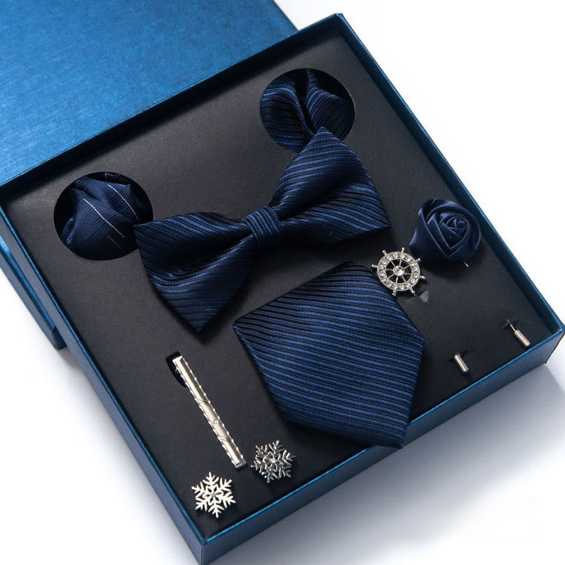 8-teiliges Set aus Fliege, Einstecktuch, Brosche und Krawatte - Stil Nr. 3 - image 4