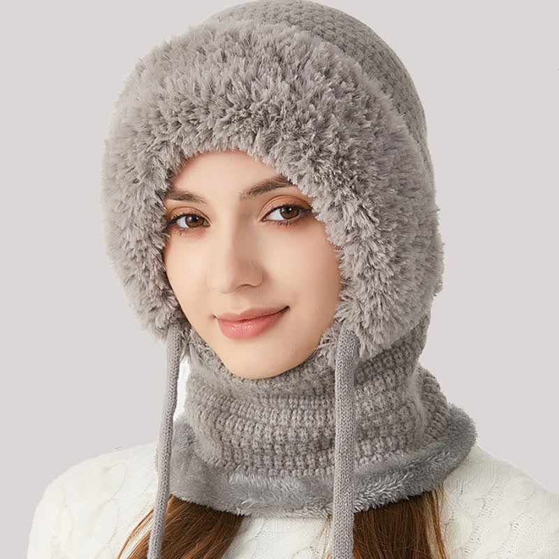 3-in-1-Plüschmütze mit Schal und Maske - image 2