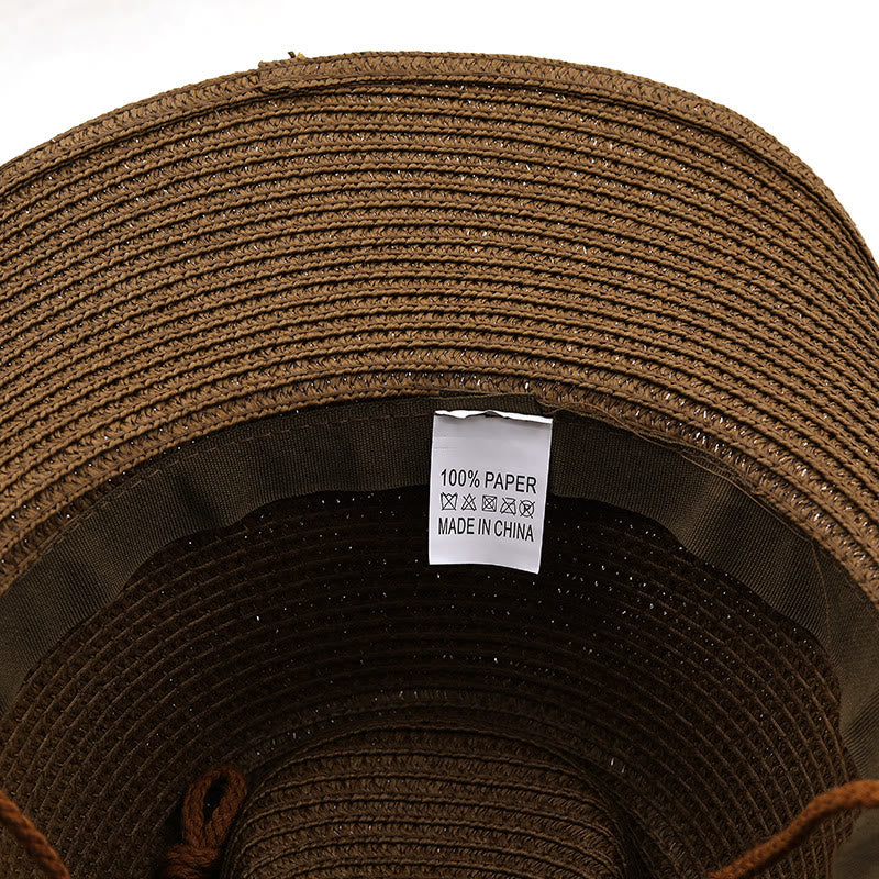 Western-Strohhut für Herren mit silbernem Stierkopf und schwarzer Krempe - image 4