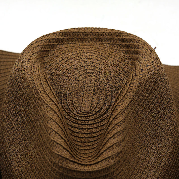 Western-Strohhut für Herren mit silbernem Stierkopf und schwarzer Krempe - image 2