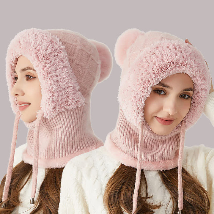 3-in-1-Outdoor-Mütze: Warme Strickmütze mit Schal und Maske - image 12