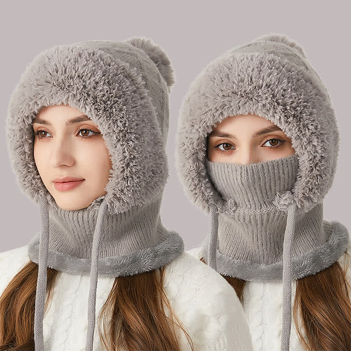 3-in-1-Outdoor-Mütze: Warme Strickmütze mit Schal und Maske - image 14
