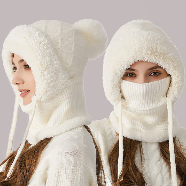 3-in-1-Outdoor-Mütze: Warme Strickmütze mit Schal und Maske - image 8