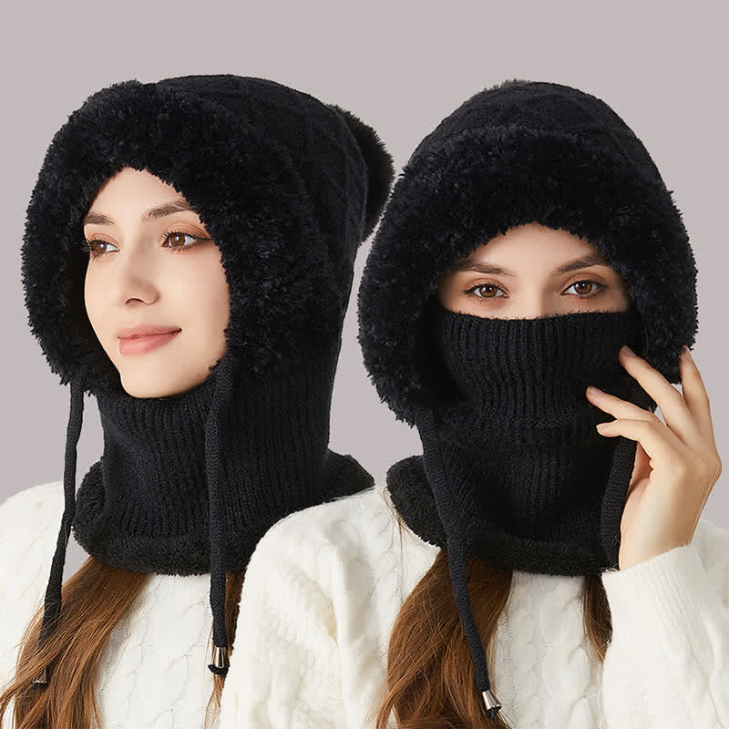 3-in-1-Outdoor-Mütze: Warme Strickmütze mit Schal und Maske - image 1