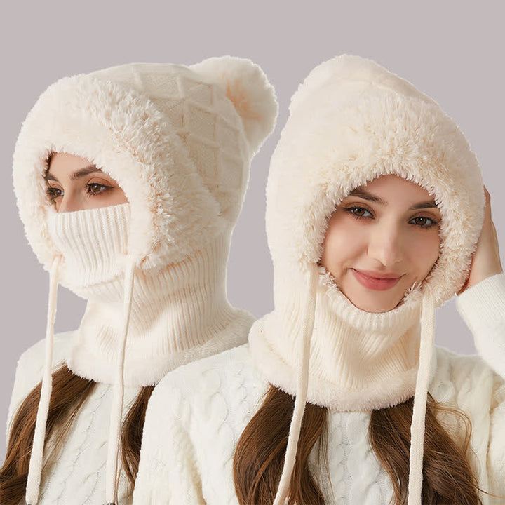 3-in-1-Outdoor-Mütze: Warme Strickmütze mit Schal und Maske - image 10