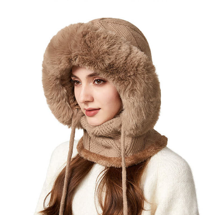 3-in-1-Mütze aus flauschigem Twill-Gewebe mit passendem Schal und Maske - image 2