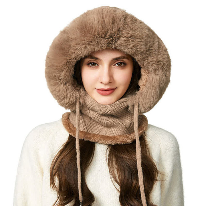 3-in-1-Mütze aus flauschigem Twill-Gewebe mit passendem Schal und Maske - image 1