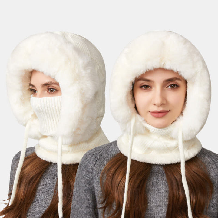 3-in-1-Mütze aus flauschigem Twill-Gewebe mit passendem Schal und Maske - image 7