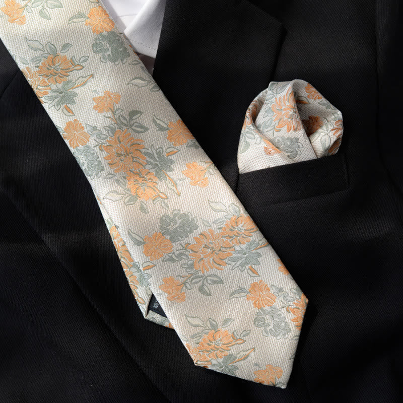 5er-Packung beige Herrenfliegen mit Blumenmuster in Geschenkbox - image 2