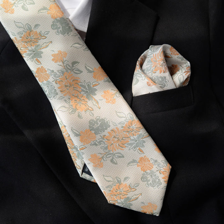 5er-Packung beige Herrenfliegen mit Blumenmuster in Geschenkbox - image 2