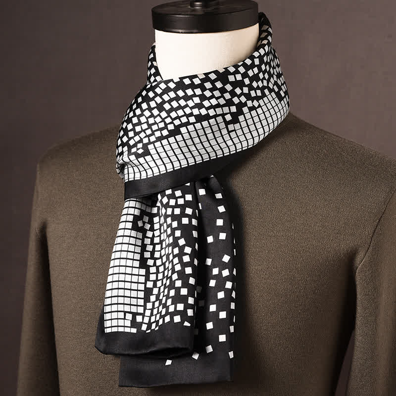 Langer Herrenschal aus reiner Seide im Retro-Ethno-Stil - Stil Nr. 13 - image 12