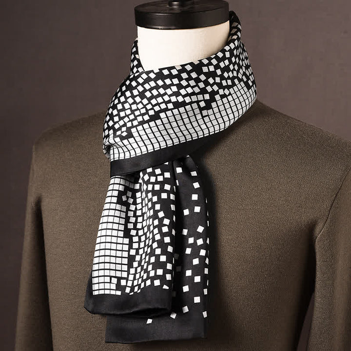 Langer Herrenschal aus reiner Seide im Retro-Ethno-Stil - Stil Nr. 13 - image 12