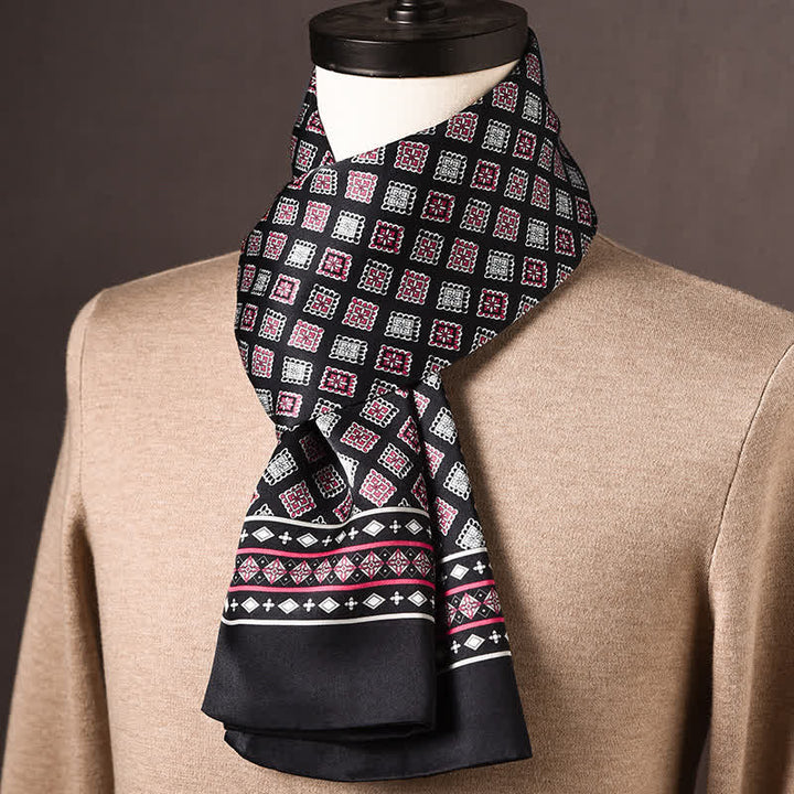 Langer Herrenschal aus reiner Seide im Retro-Ethno-Stil - Stil Nr. 22 - image 21