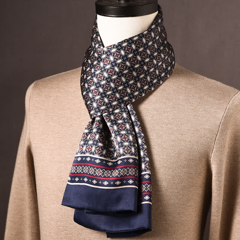 Langer Herrenschal aus reiner Seide im Retro-Ethno-Stil - Stil Nr. 17 - image 16